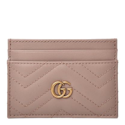 Gucci Calfskin Matelasse GG Marmont Card Holder Perfect Pink 1 of 7