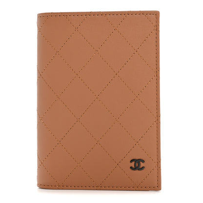 Chanel Calfskin Quilted Passport Holder Wallet Brown 1 of 8