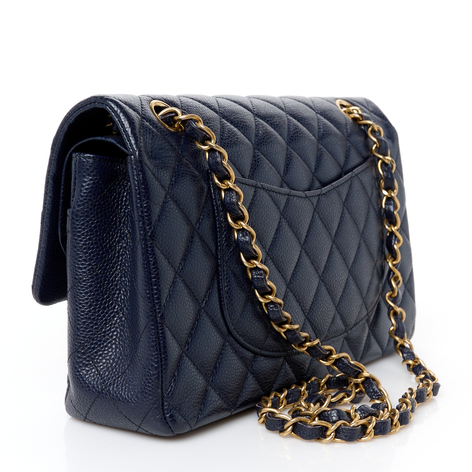 Chanel Caviar Quilted Medium Double Flap Navy 3 of 11