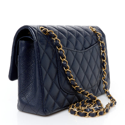 Chanel Caviar Quilted Medium Double Flap Navy 3 of 11