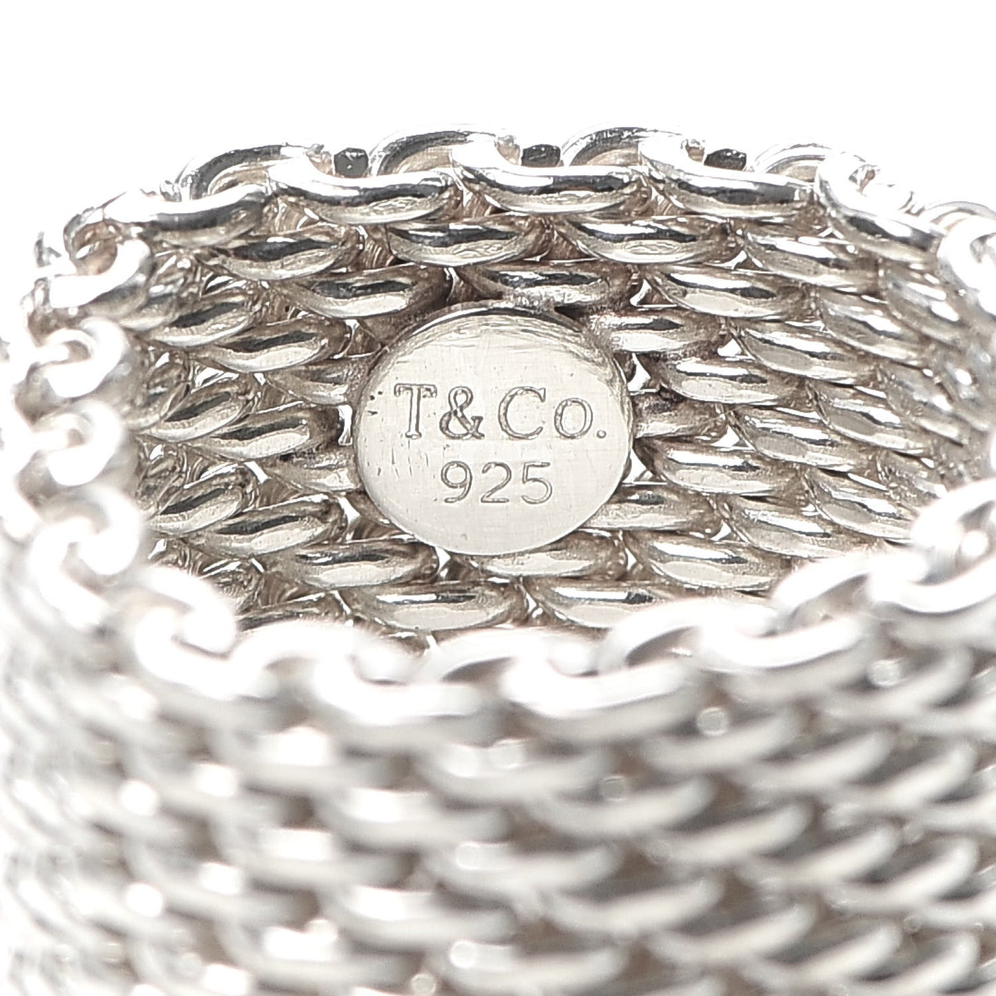 Sterling Silver Somerset Mesh Ring 50 5.5