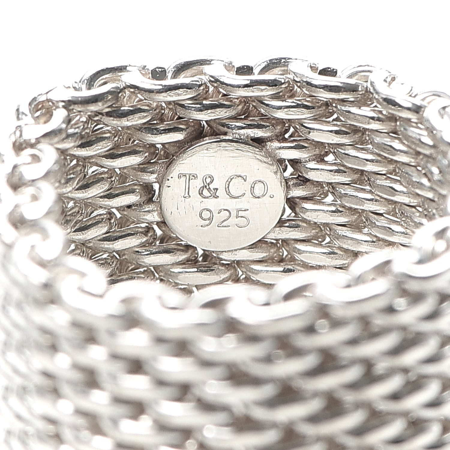 Tiffany Sterling Silver Somerset Mesh Ring 50 5.5 4 of 4