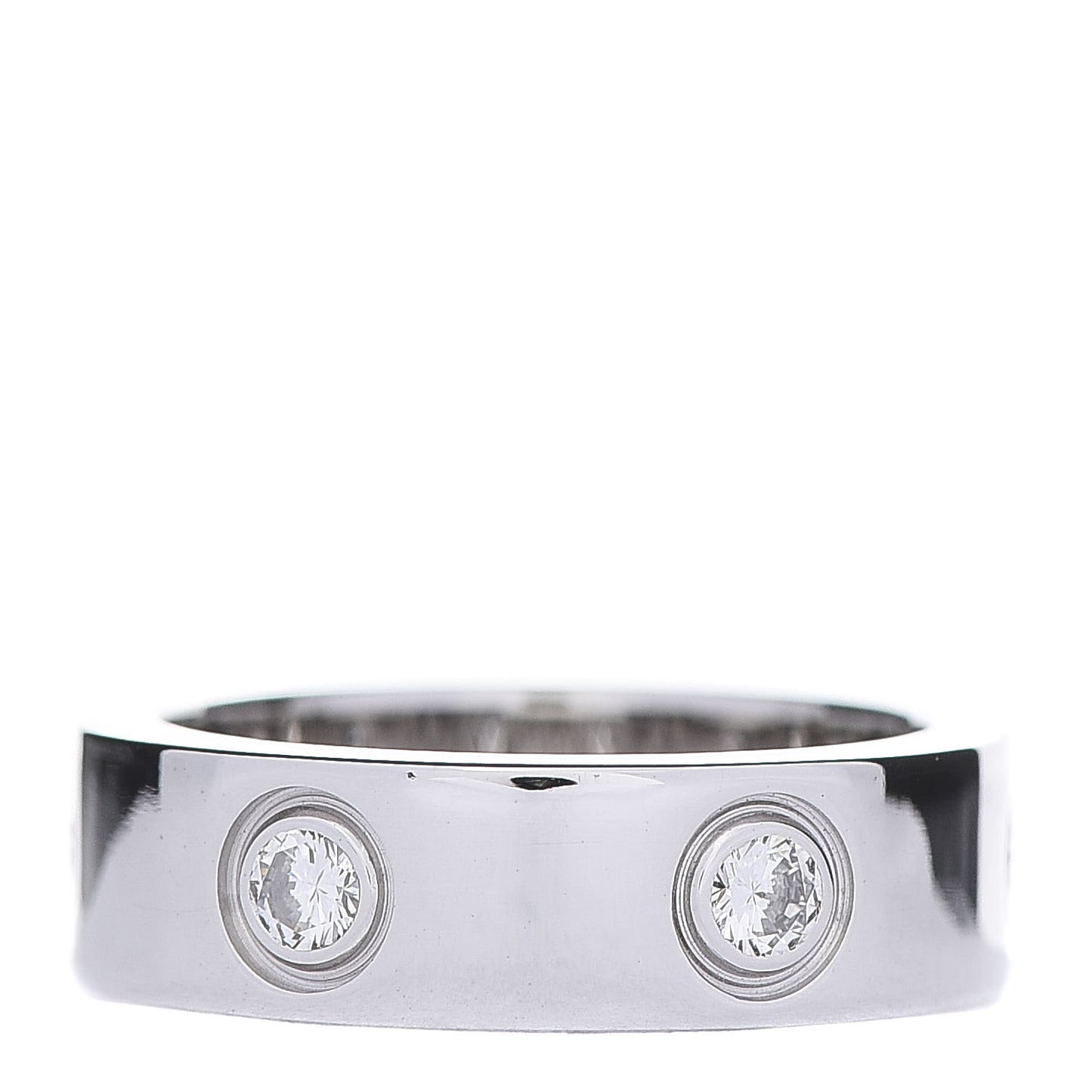18K White Gold 6 Diamond 5.5mm LOVE Ring 48 4.5