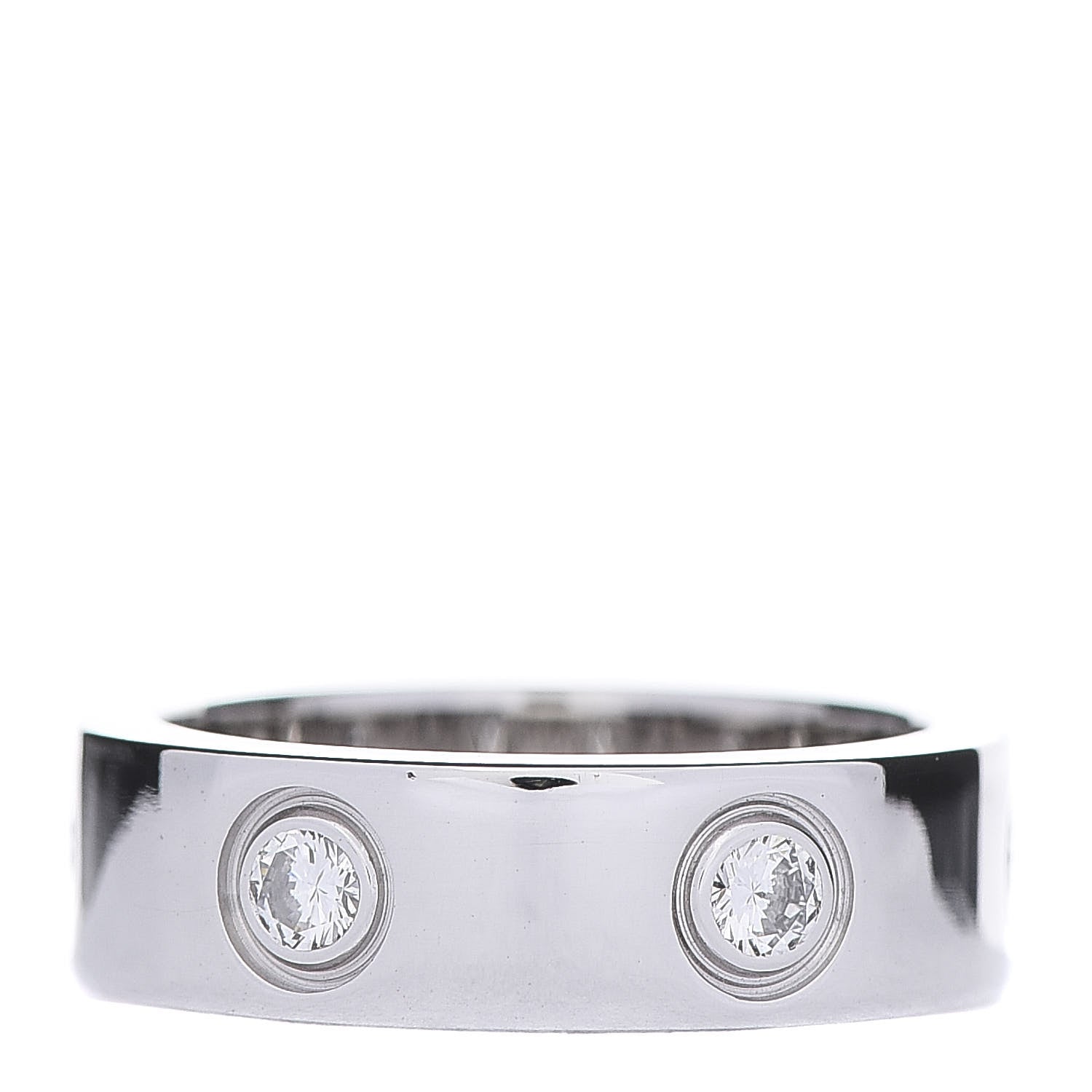 Cartier 18K White Gold 6 Diamond 5.5mm LOVE Ring 48 4.5 3 of 6