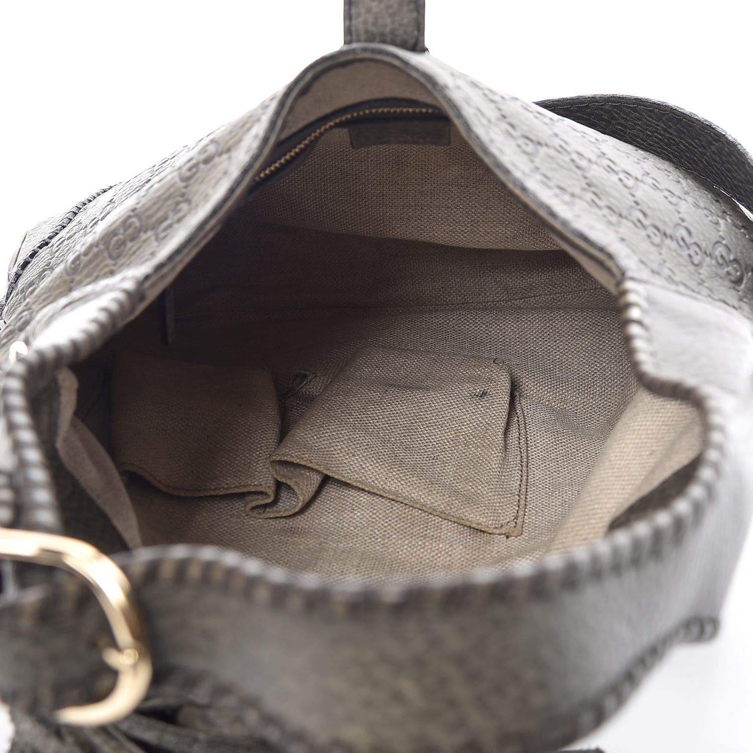 Gucci Guccissima Medium New Jackie Shoulder Bag Olive Green 5 of 13