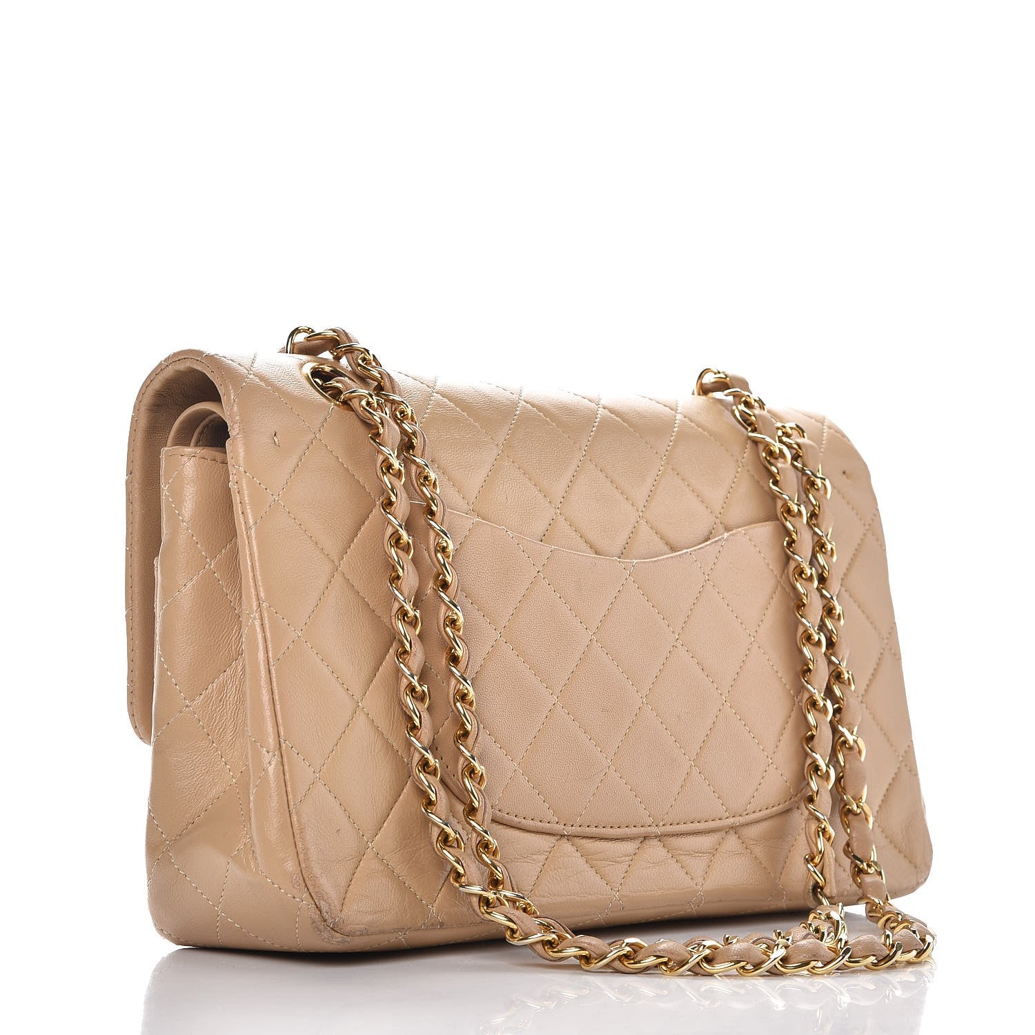 Chanel Lambskin Quilted Medium Double Flap Beige 4 of 16