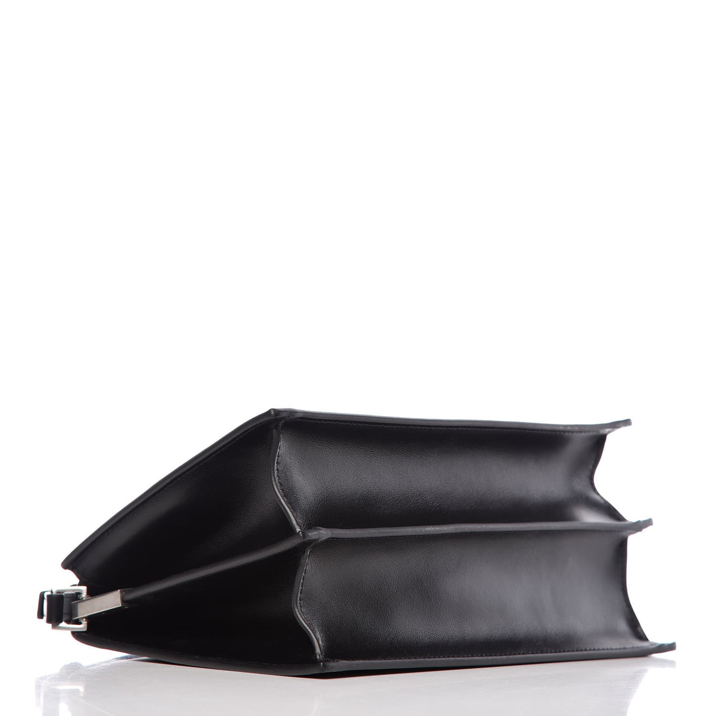 Smooth Calfskin Catherine Heart Studded Satchel Black