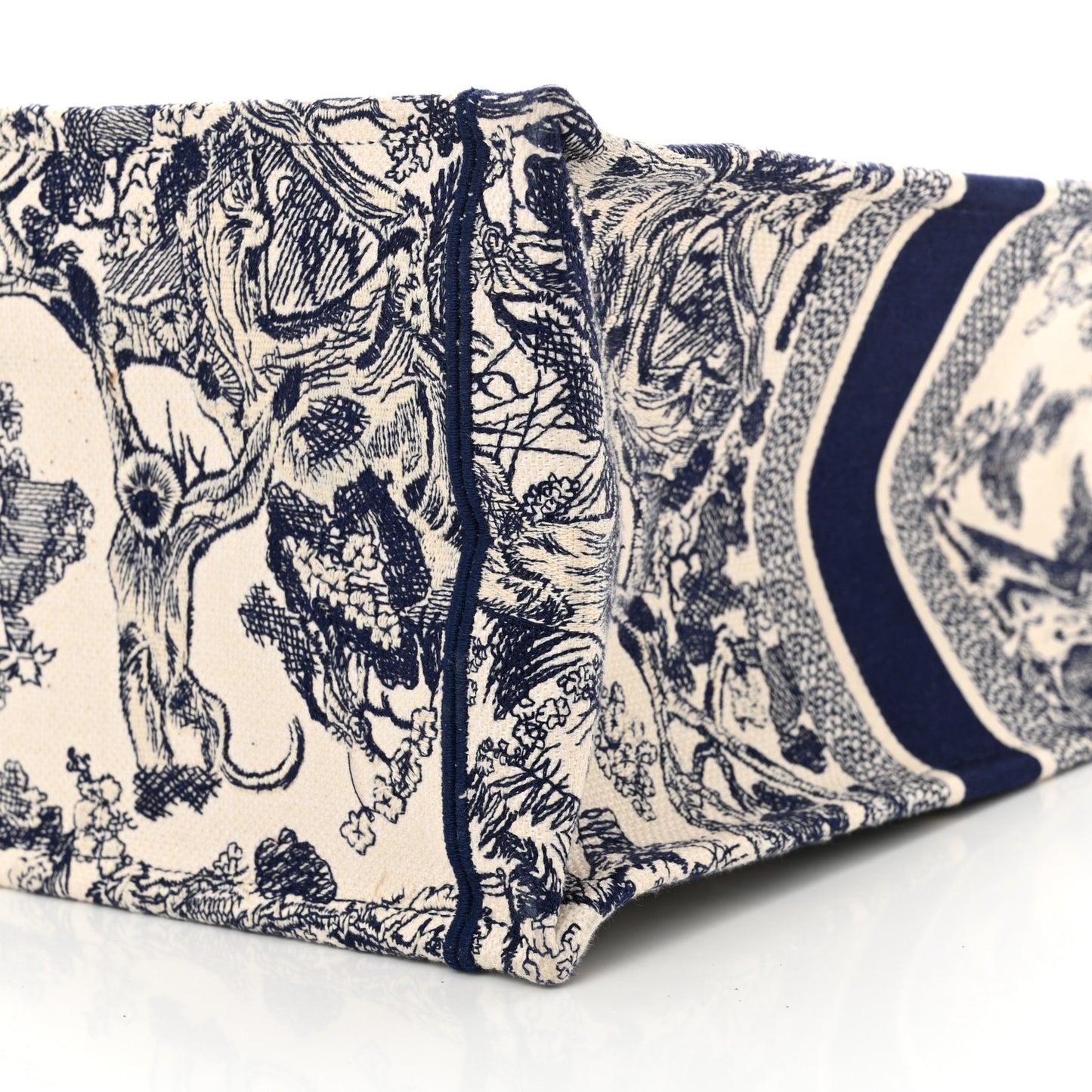 Canvas Embroidered Large Dioriviera Toile De Jouy Book Tote Blue