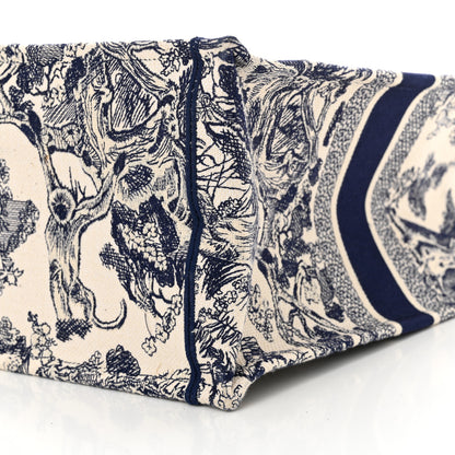 Christian Dior Canvas Embroidered Large Dioriviera Toile De Jouy Book Tote Blue 10 of 16