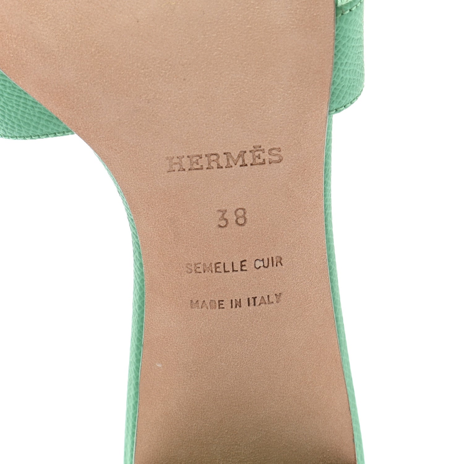 Hermes Epsom Oasis Sandals 38 Malachite 6 of 8