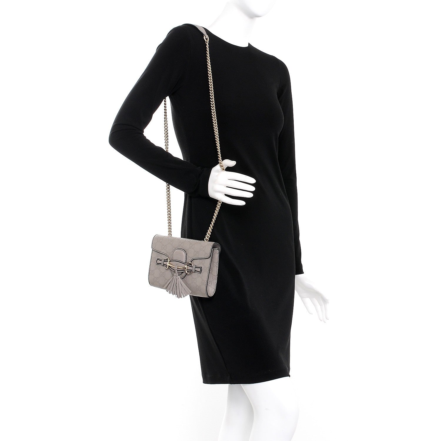 Gucci Guccissima Mini Emily Chain Shoulder Bag Storm Grey 2 of 7