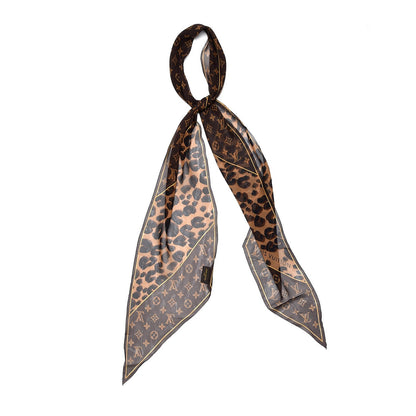 Louis Vuitton Silk Crepe Leopard Monogram Scarf 1 of 5