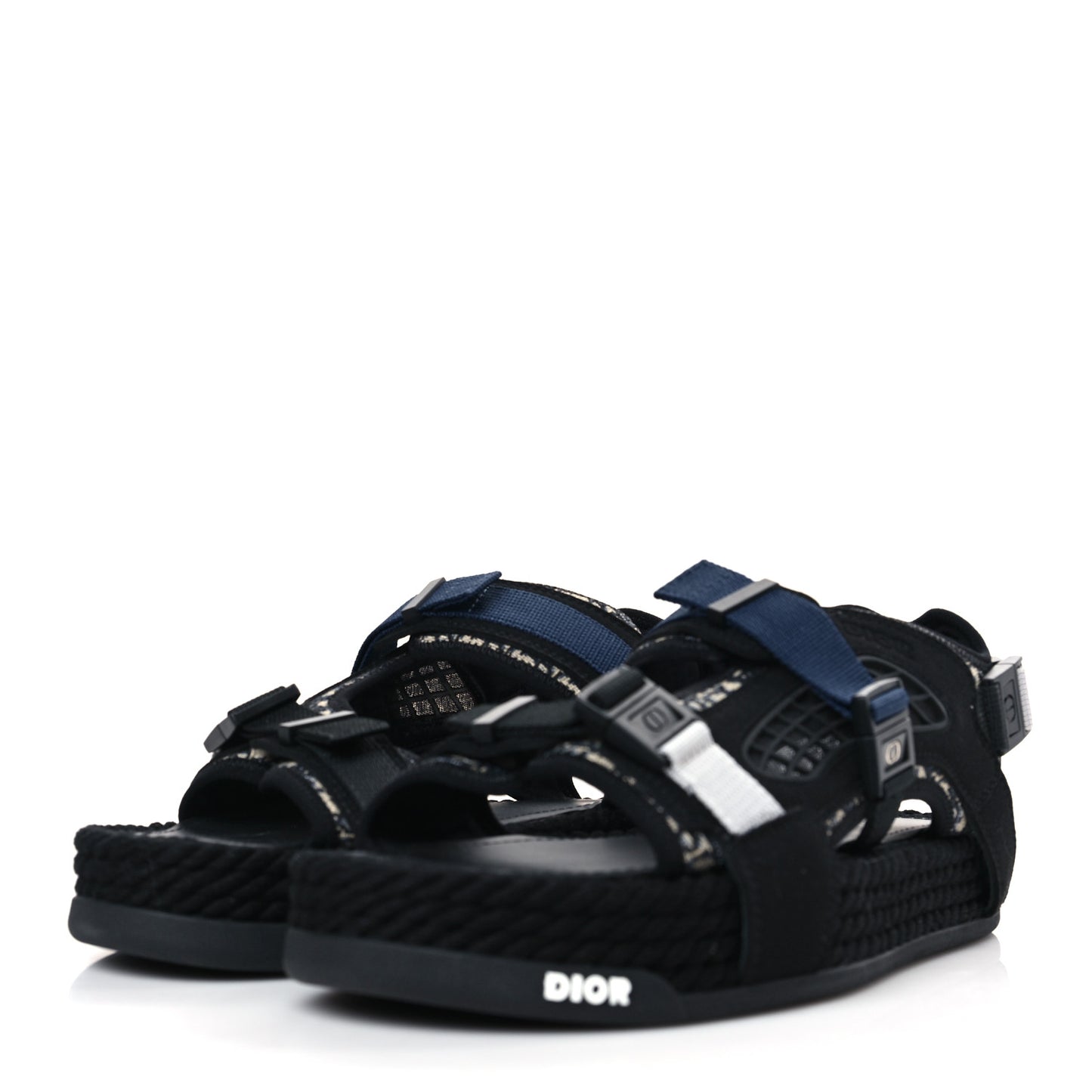 Technical Fabric Oblique Mens Atlas Sandals 40 Black Blue