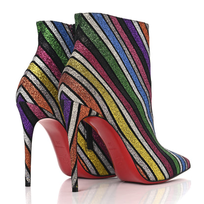 Christian Louboutin Suede Stripyglitter So Kate Booty 100 Ankle Boots 38 Multi 5 of 8