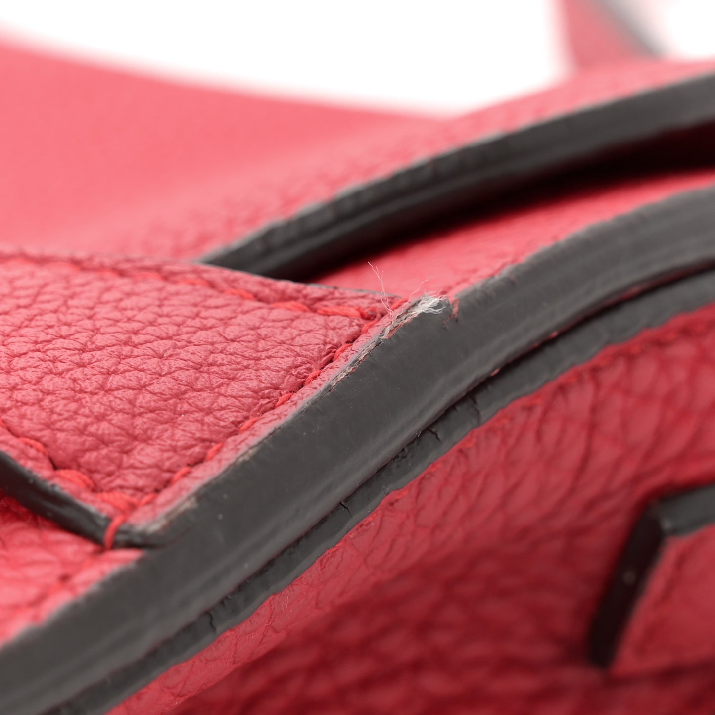 Grained Calfskin Large Bright Bit Flap Bag Red