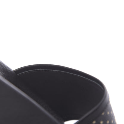 Gucci X SEGA Supreme Canvas GUCCY Stars Womens Slide Sandals 42 Black Gold 7 of 11