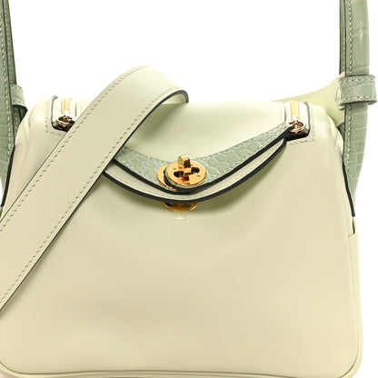 Hermes Matte Alligator Swift Verso Mini Touch Lindy 20 Vert Fizz 8 of 11