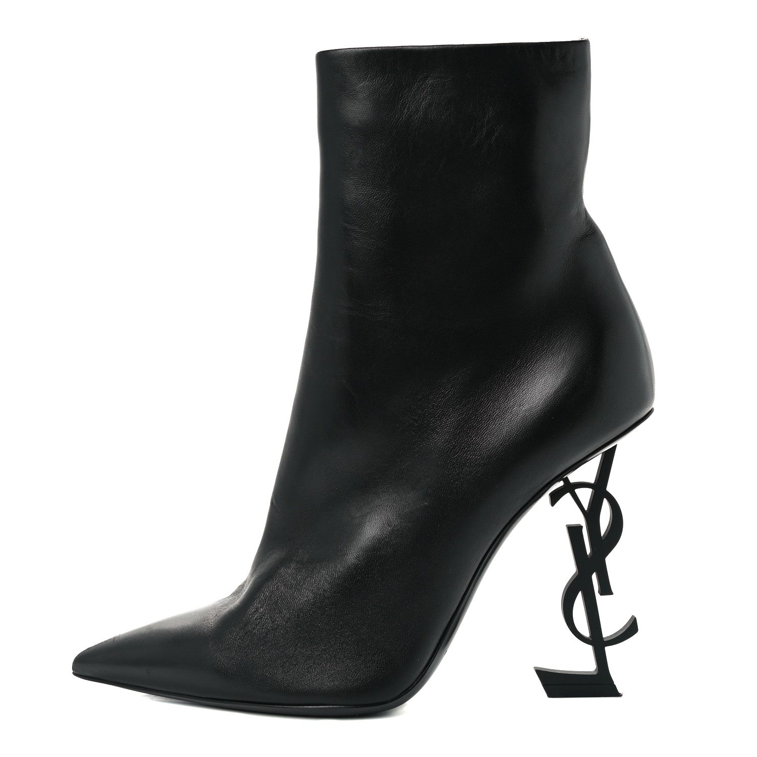 Saint Laurent Calfskin Opyum Ankle Boots 39.5 Black 1 of 11