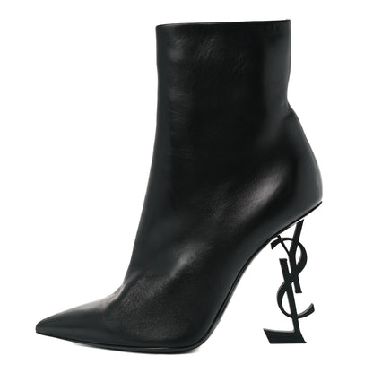 Saint Laurent Calfskin Opyum Ankle Boots 39.5 Black 1 of 11
