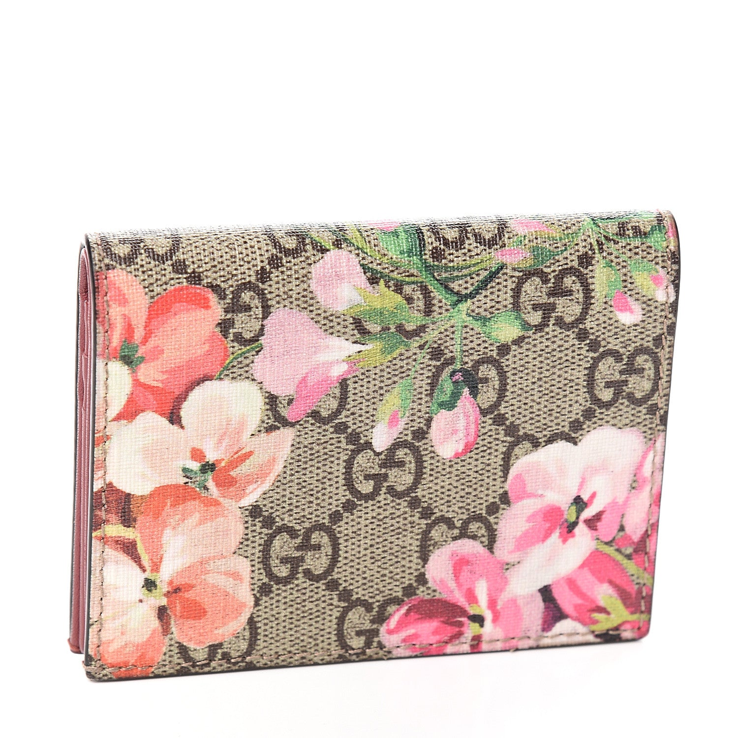 Gucci GG Supreme Monogram Blooms Card Case Beige Multicolor Dry Rose 2 of 6