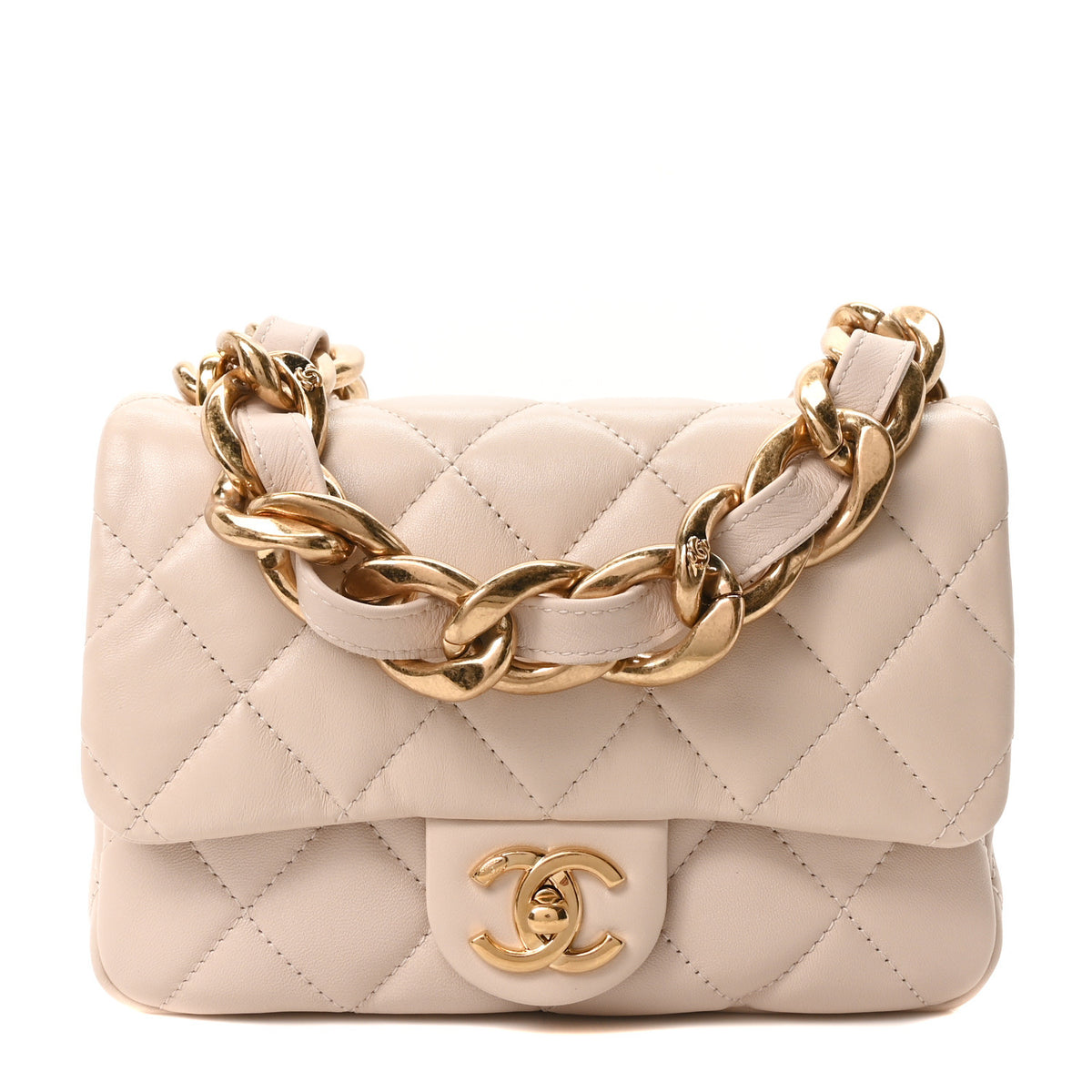 Chanel Lambskin Quilted Small CC Funky Town Flap Beige 1 of 10