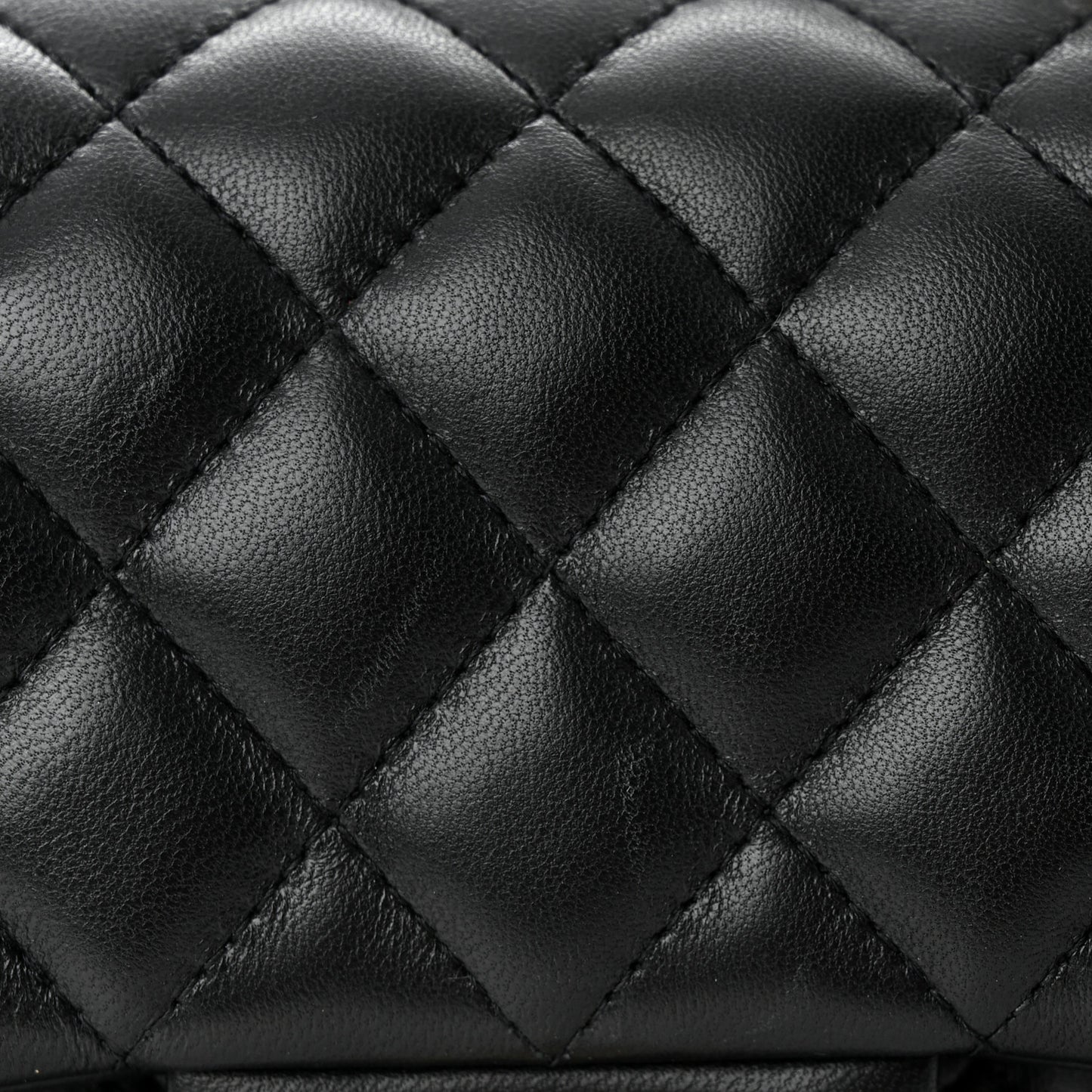 Lambskin Quilted Mini Square Flap Black