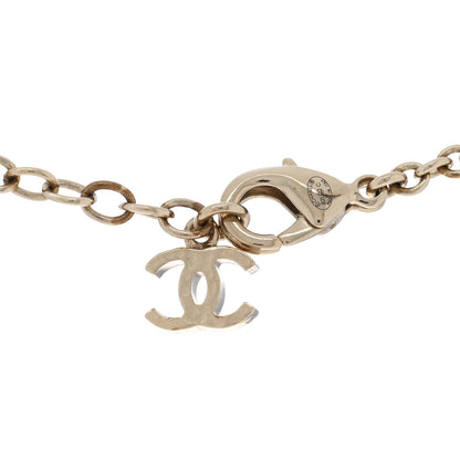 Chanel Metal Pearl Crystal CC Textured Pendant Necklace Gold 4 of 4