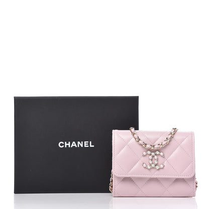 Chanel Caviar Quilted Coco Candy Card Holder On Chain Light Pink 12 of 12