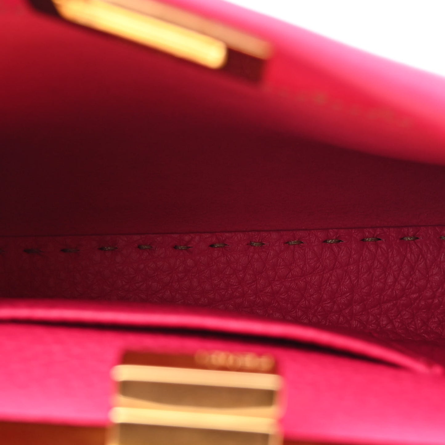 Cuoio Romano Selleria Mini Peekaboo Iconic Satchel Fuxia