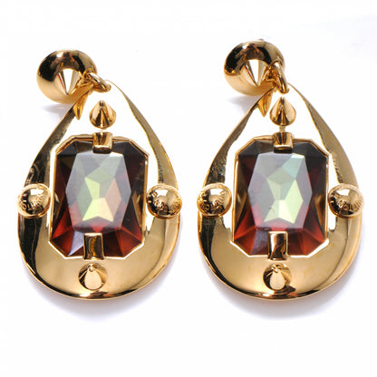 Louis Vuitton Swarovski Element Teardrop Earrings Gold 1 of 5