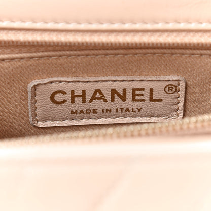 Chanel Calfskin Chevron Quilted Medium Coco Handle Flap Beige 6 of 11