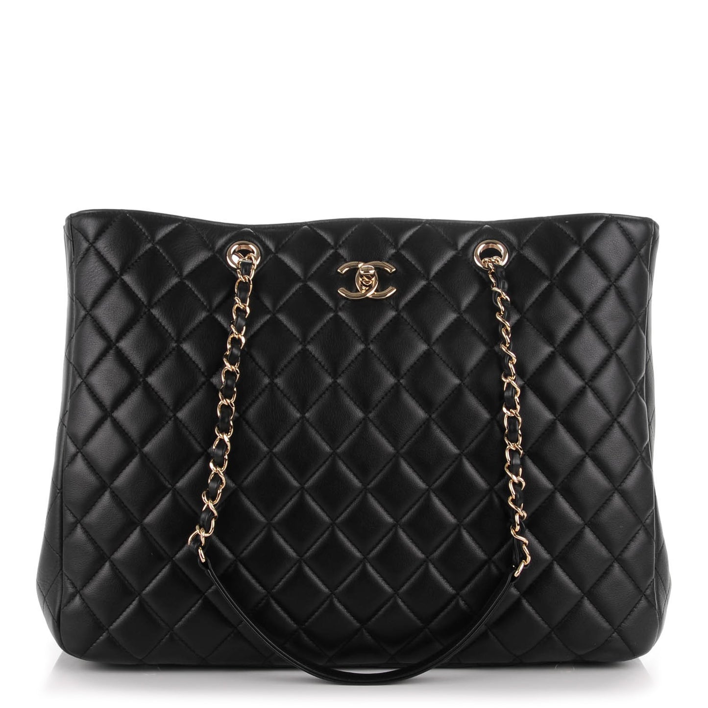 Calfskin Quilted Timeless Tote Black
