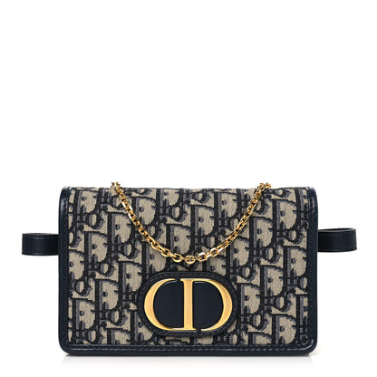 Christian Dior Oblique 30 Montaigne 2-In-1 Pouch Blue 1 of 10