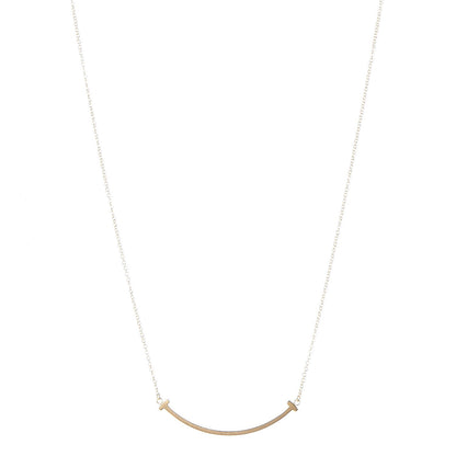 Tiffany 18K Yellow Gold Small T Smile Pendant Necklace 1 of 7