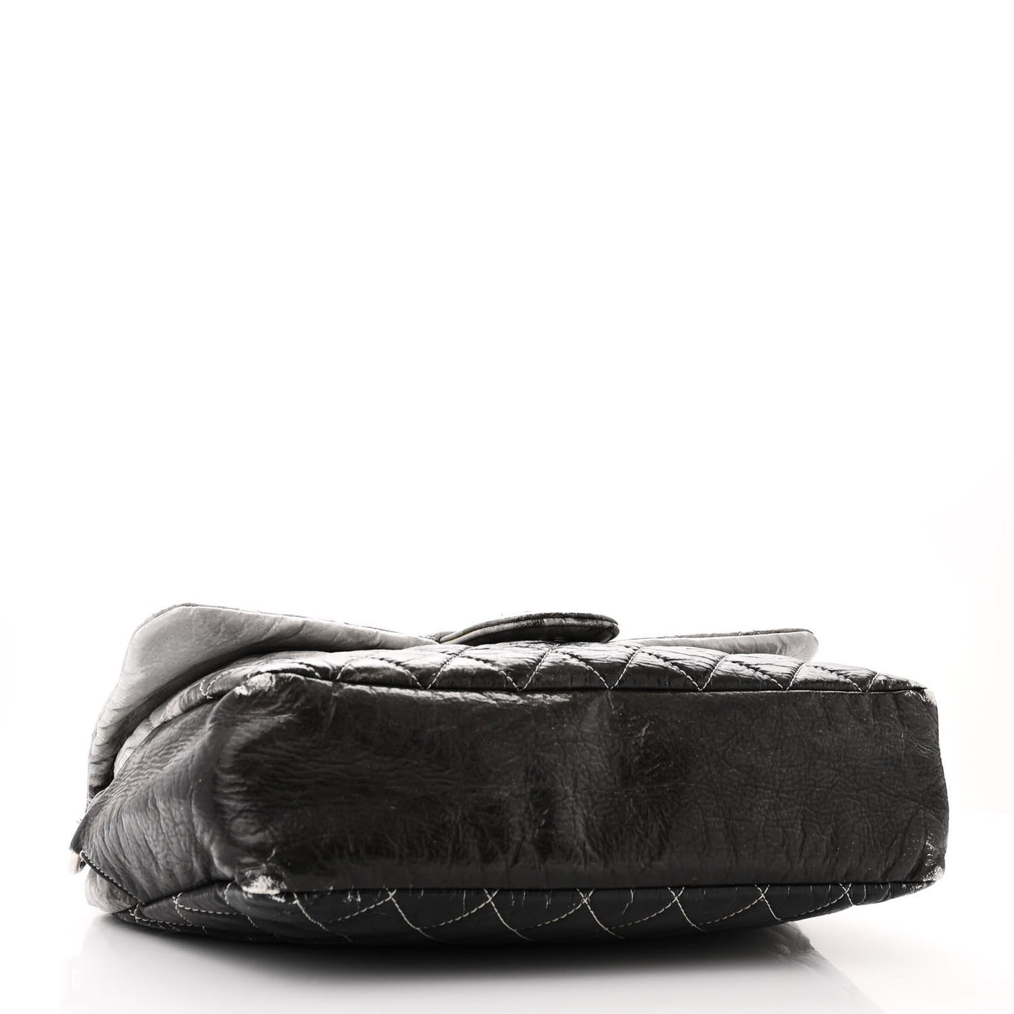 Vinyl Quilted Jumbo Melrose Degrade Flap Black