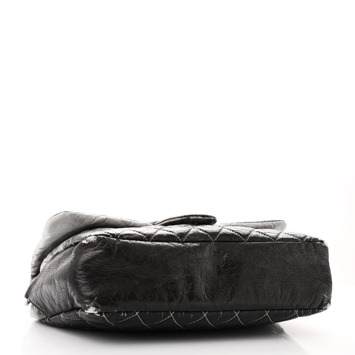 Chanel Vinyl Quilted Jumbo Melrose Degrade Flap Black 4 of 15