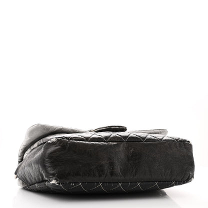 Chanel Vinyl Quilted Jumbo Melrose Degrade Flap Black 4 of 15
