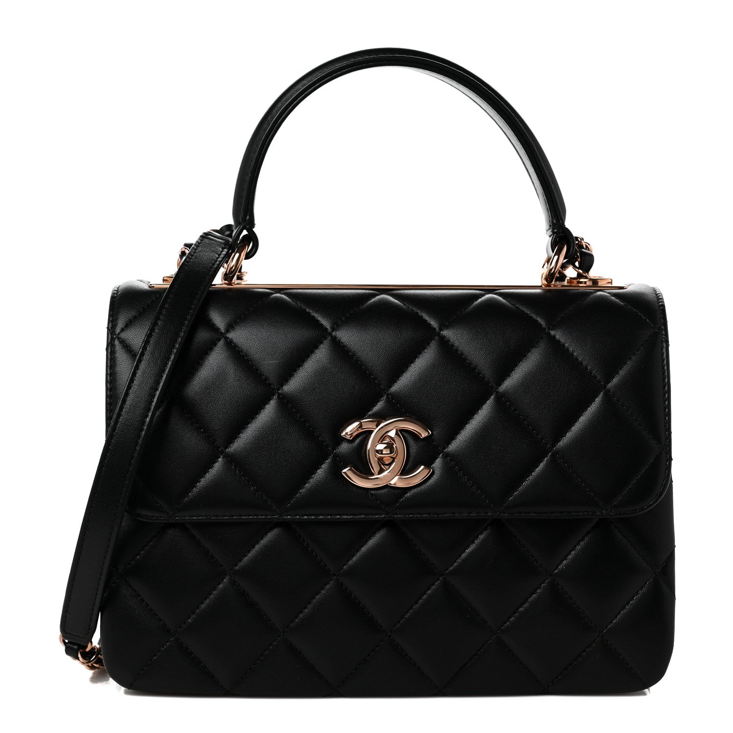 Chanel Lambskin Quilted Small Trendy CC Dual Handle Flap Bag Black 1 of 10