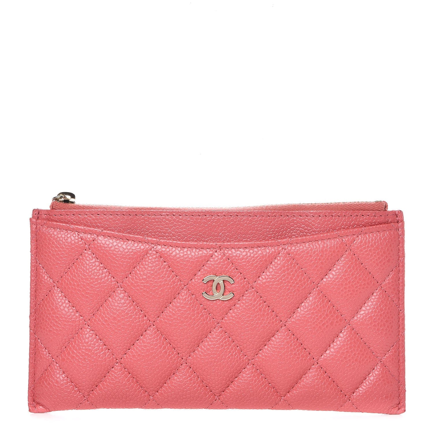 Chanel Iridescent Caviar Quilted Classic Zip Pouch Pink 1 of 7