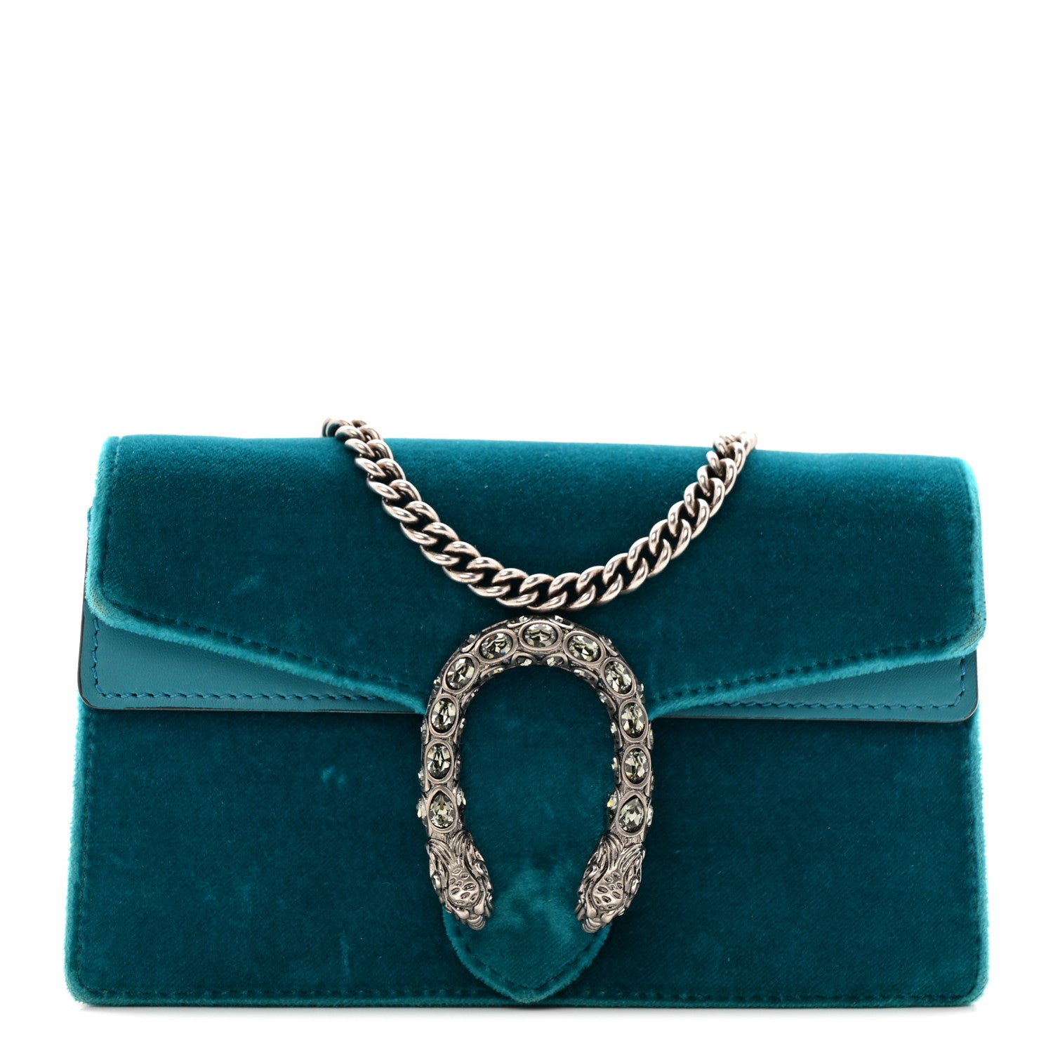 Gucci Velvet Super Mini Dionysus Shoulder Bag Pavone Cyan 1 of 11