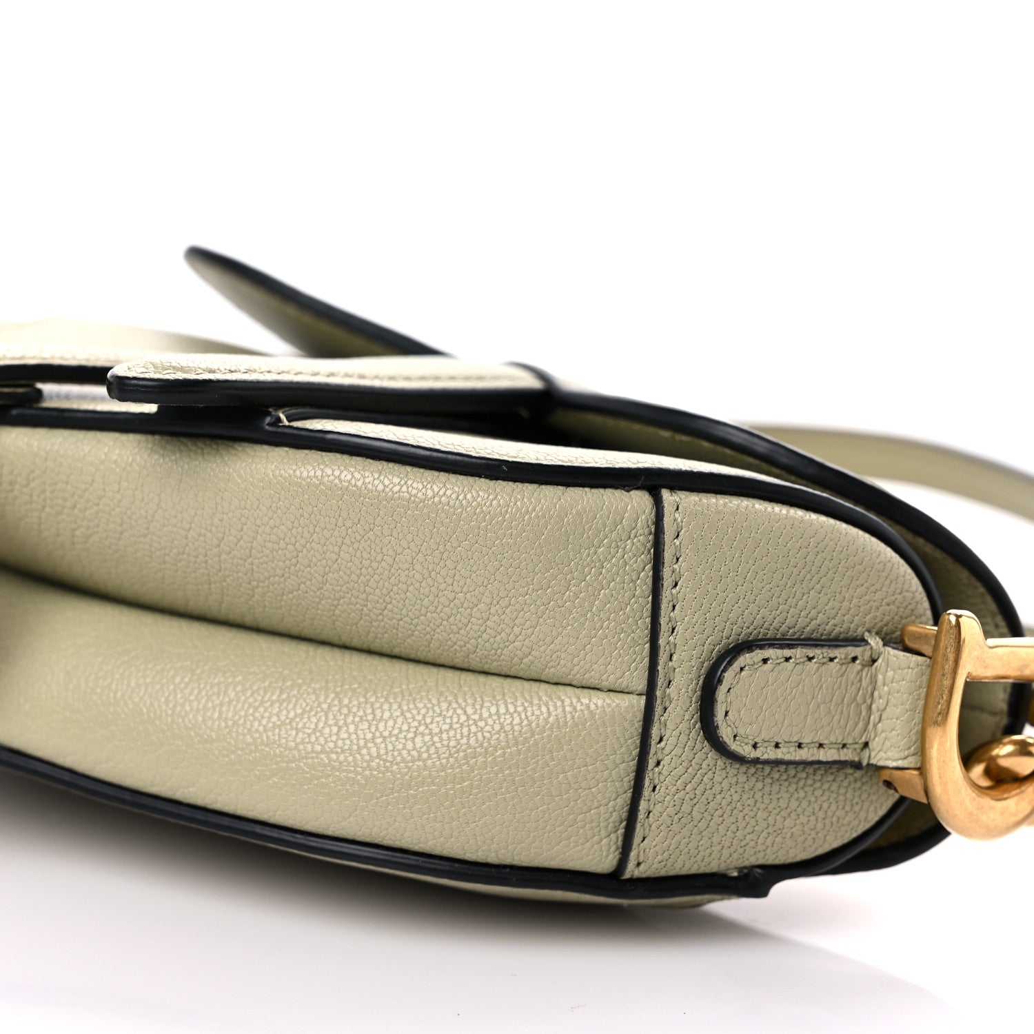 Christian Dior Goatskin Micro Saddle Bag With Strap Sage Green 7 of 7