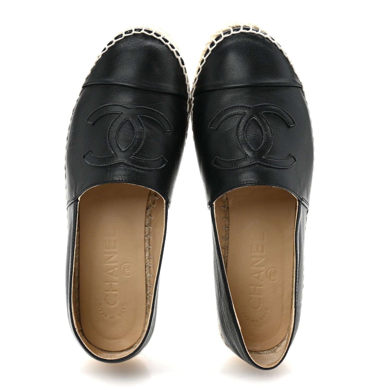 Chanel Lambskin CC Espadrilles 36 Black 2 of 11