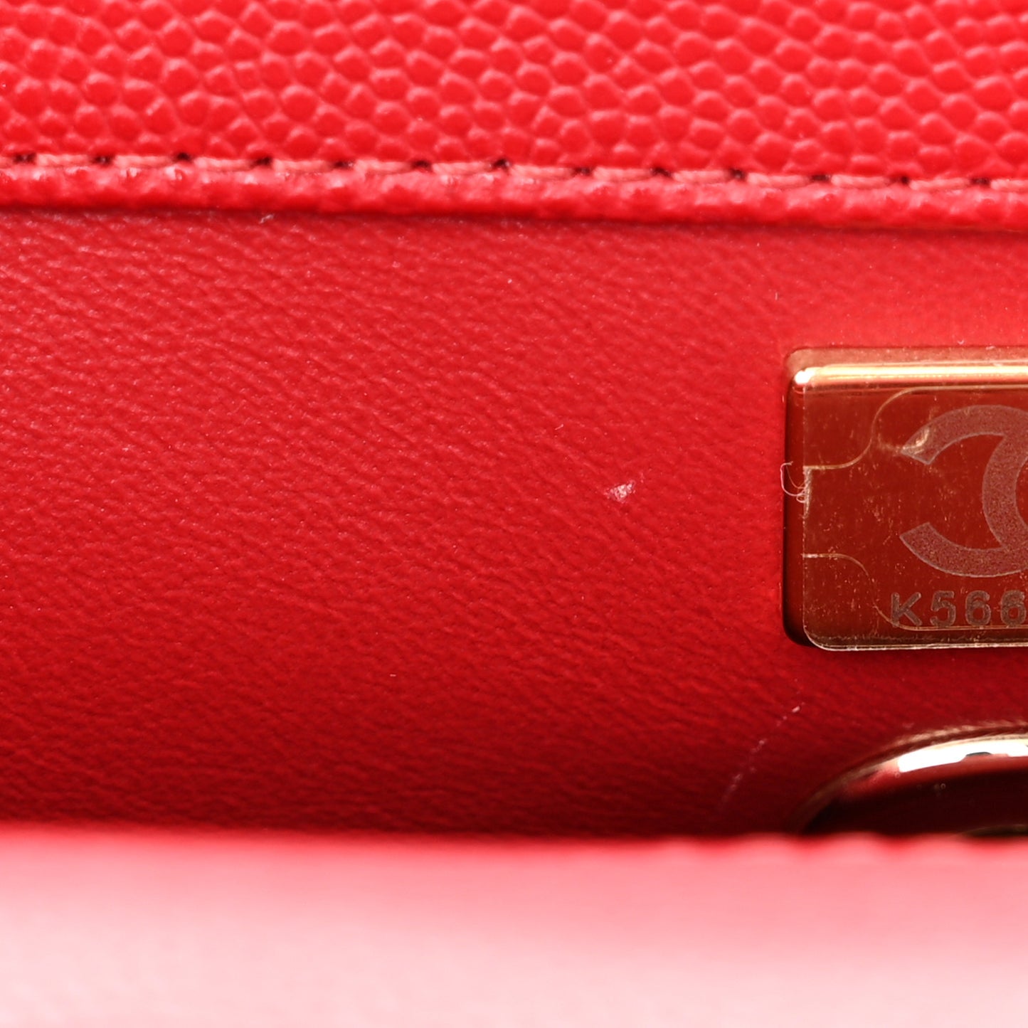 Caviar Quilted Mini Coco Handle Flap Red