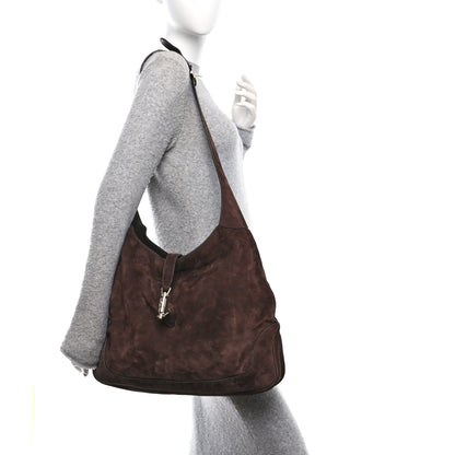 Gucci Suede Jackie 1961 Giorno Shoulder Bag Dark Brown 2 of 10