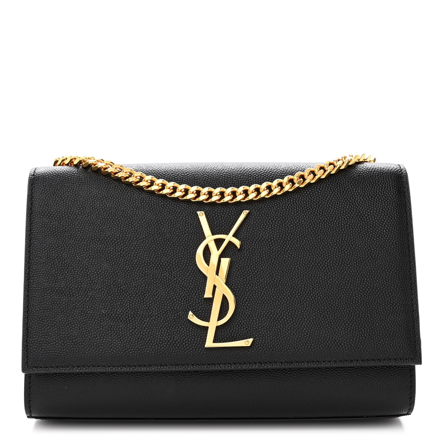 Saint Laurent Grain De Poudre Small Classic Monogram Kate Satchel Black 1 of 10
