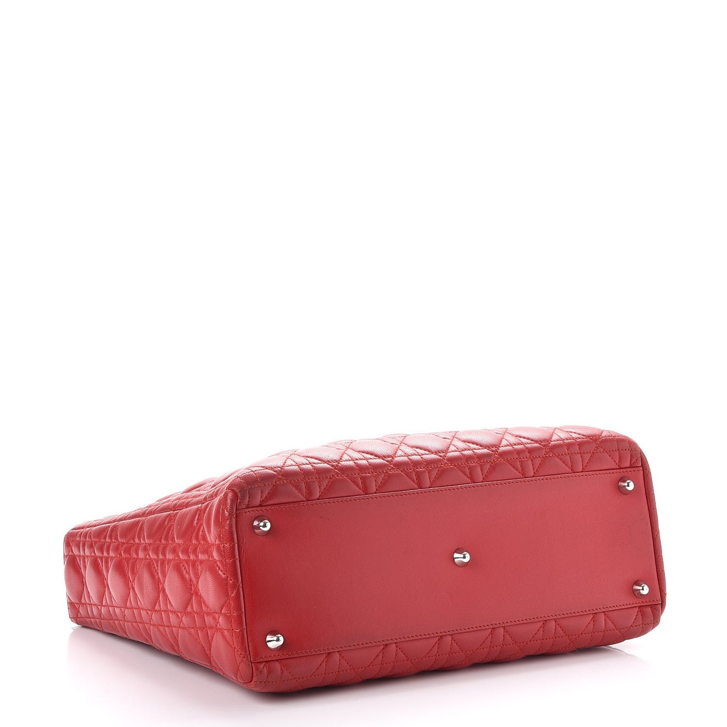 Lambskin Cannage Large Lady Dior Red