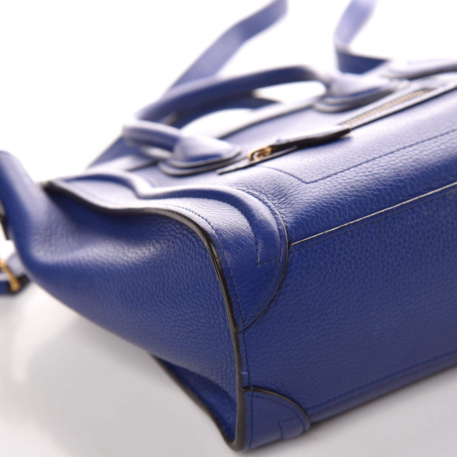 Celine Drummed Calfskin Nano Luggage Indigo 13 of 20