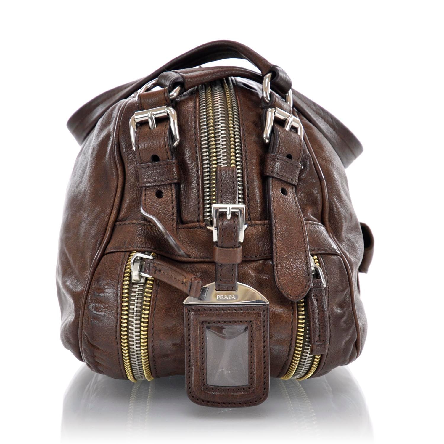 Prada Washed Bauletto Bag Cocco 7 of 11