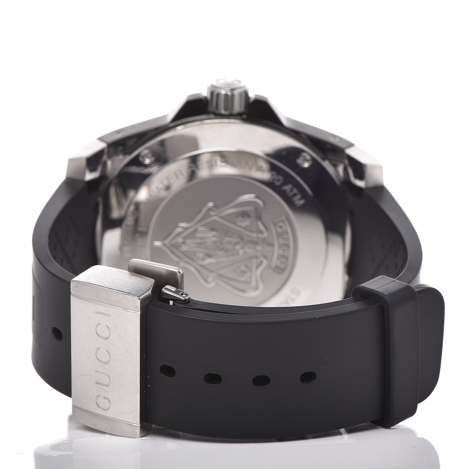 Gucci Stainless Steel Rubber 45mm Dive Quartz Watch Black 4 of 7