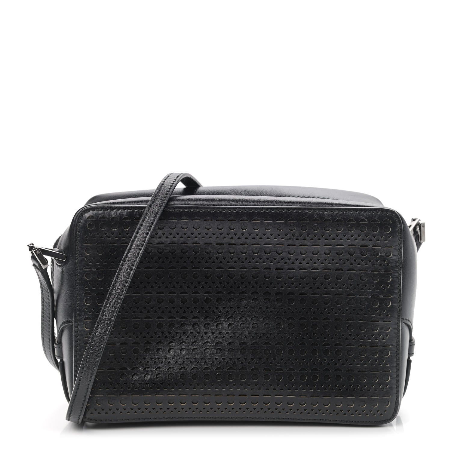 Alaia Calfskin Laser Cut Camera Bag Black 1 of 8